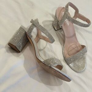 Elegant Silver Strappy Heels